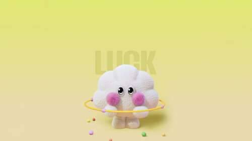 A cute, chubby-cheeked cartoon mascot character featuring a bright yellow gradient... free wallpaper