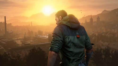 Kyle Crane navigating a post-apocalyptic landscape in a gameplay shot from Dying...