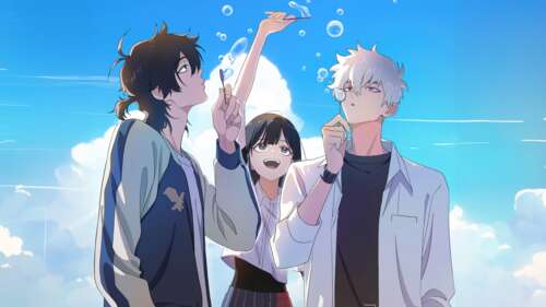 Cheng Xiaoshi, Lu Guang, and Qiao Ling from the anime Link Click high definition wallpaper