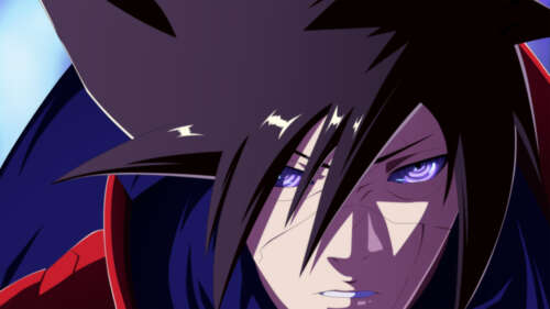 A detailed close-up of Madara Uchiha from the Naruto series. free hd wallpapers
