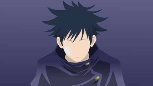Minimalist faceless illustration of Megumi Fushiguro from Jujutsu Kaisen wallpaper download