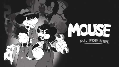 A high-contrast, monochrome portrait of Disney's Mickey Mouse in a modern 2024 gaming... wallpaper