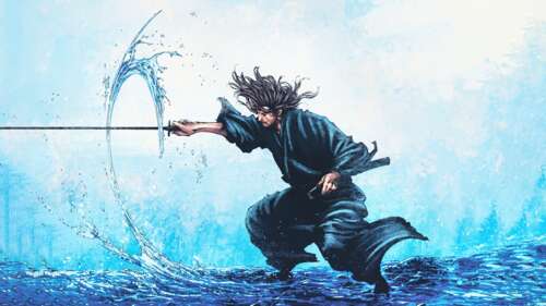 A highly detailed, cinematic portrait of the swordsman Miyamoto Musashi from the... wallpaper