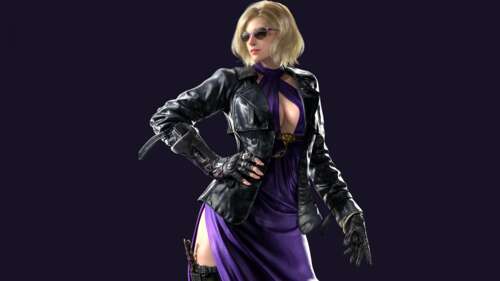 Nina Williams from Tekken 8 featuring a dark purple color palette free wallpaper