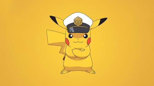 A simple illustration of Pikachu from Pokémon against a vibrant yellow background. 4K (Ultra HD) free hd wallpapers