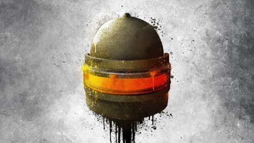 A stylized illustration of a PUBG character wearing a Level 3 helmet with a colorful... wallpaper
