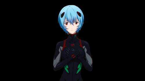 A high-contrast, vibrant 5K portrait of Rei Ayanami from Neon Genesis Evangelion... free desktop wallpaper