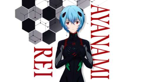 A high-resolution, close-up portrait of Rei Ayanami from Neon Genesis Evangelion... background images hd