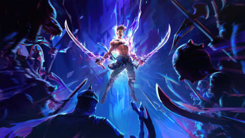 Sargon, the protagonist from the video game Prince of Persia: The Lost Crown, shown... free background