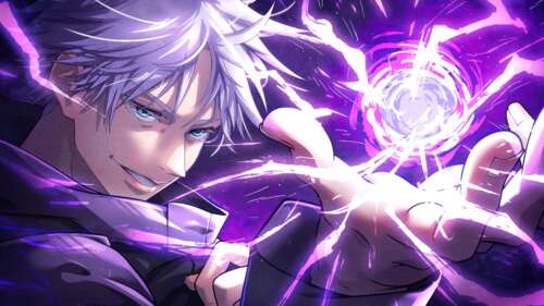 Satoru Gojo, the powerful sorcerer from the anime series Jujutsu Kaisen wallpaper download