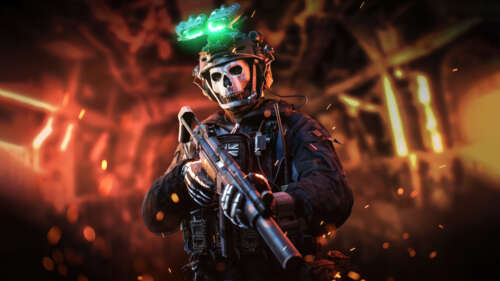 Tactical soldier Simon "Ghost" Riley wearing a skull mask from Call of Duty: Modern... wallpaper for pc download
