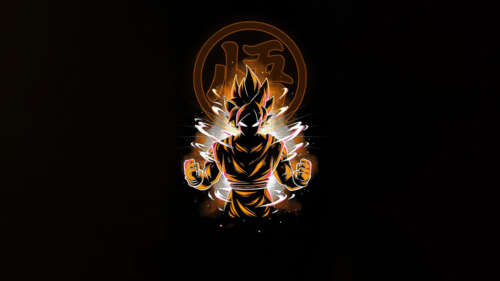 Son Goku from Dragon Ball Super on a black AMOLED background. free wallpaper