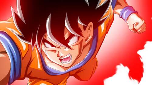 Son Goku from Dragon Ball Super in a powerful action pose free background