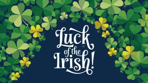 A festive green-themed greeting card featuring shamrocks and four-leaf clovers for... wallpaper