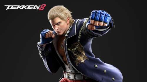 A cinematic close-up of Steve Fox from the video game Tekken 8 against a dramatic... wallpaper download