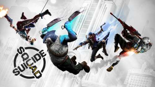 Harley Quinn, Deadshot, Captain Boomerang, and King Shark from the game Suicide Squad:... wallpaper download