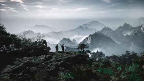 A majestic and atmospheric landscape featuring the mystical mountains and environments... ps4 wallpaper