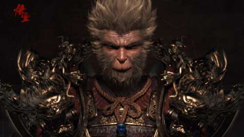 A highly detailed cinematic portrait of Sun Wukong, the Monkey King, from the video...