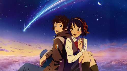 Taki Tachibana and Mitsuha Miyamizu from Your Name watching the Comet Tiamat streaking... wallpaper