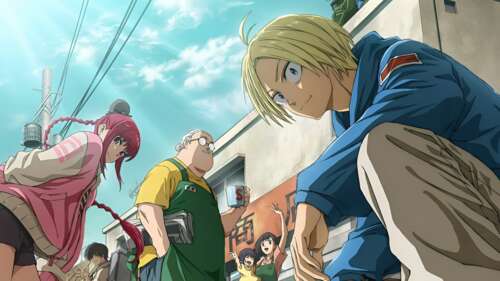 Anime illustration of Taro Sakamoto and Shin Asakura from Sakamoto Days