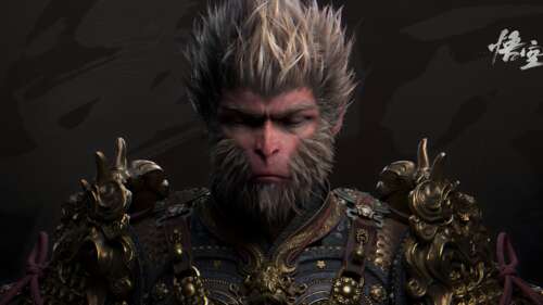 A cinematic ultra-wide shot of the Destined One from Black Myth: Wukong. computer backgrounds