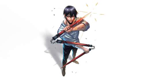 A high-quality 5K fan art depiction of Toji Fushiguro from Jujutsu Kaisen against... wallpaper download