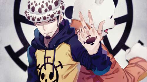 A cinematic portrait of Trafalgar Law from One Piece, featuring his iconic character... wallpaper