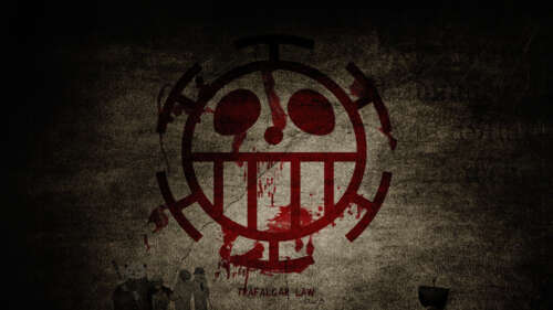 A graphic logo design inspired by the character Trafalgar Law from the One Piece... free wallpaper