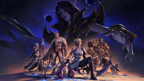 High-resolution cinematic game art depicting the dark and epic landscape of World... wallpaper