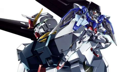 The GN-0000 00 Gundam mobile suit from Mobile Suit Gundam 00 featuring glowing GN... wallpaper
