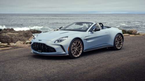A high-resolution, detailed view of the 2025 Aston Martin Vantage Roadster luxury... Desktop free background images