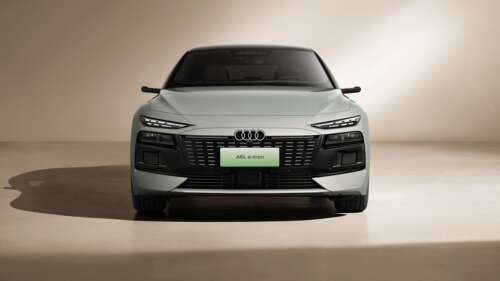A high-detail, modern view of the 2025 Audi A6 e-tron electric sedan featuring a... wallpaper