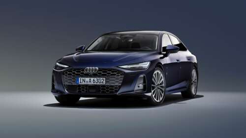 A high-resolution, detailed view of a 2025 Audi A6 TFSI quattro luxury sedan. background images hd