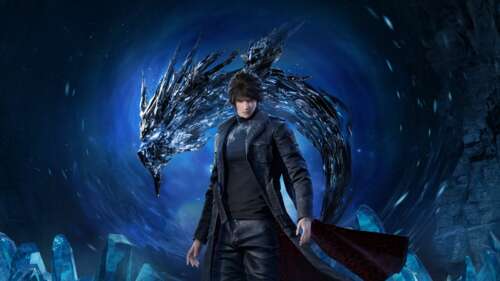 A sleek, futuristic character silhouette against a vibrant blue cinematic background,... free background