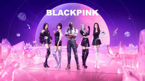 The members of BLACKPINK, including Lisa, Jennie, Jisoo, and Rosé, dressed in tactical... wallpaper