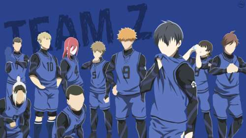 Faceless silhouettes of Blue Lock Team Z characters, including Yoichi Isagi and Meguru... Desktop wallpaper for pc download