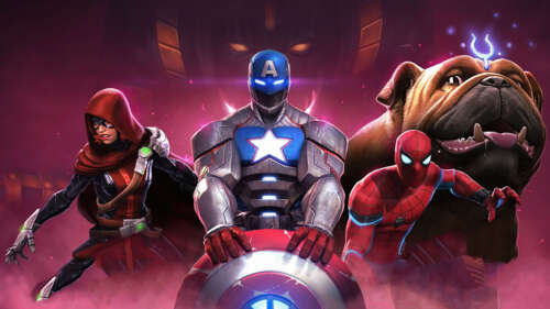 Captain America and Spider-Man from Marvel Comics posing together. wallpaper
