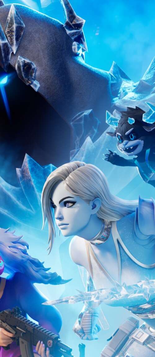 A character from Fortnite Battle Royale prepared for combat in a colorful, high-tech... Xiaomi Redmi 14C 5G wallpaper