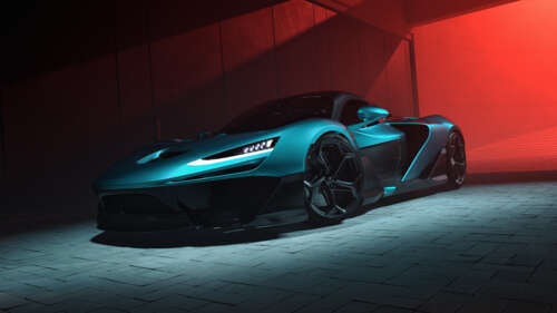 A sleek, futuristic McLaren W1 sports car captured in a high-quality CGI render with... wallpaper