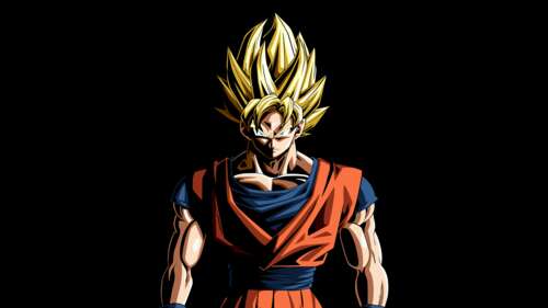 Super Saiyan Goku from Dragon Ball Z with glowing golden hair and intense aura on... high definition wallpaper