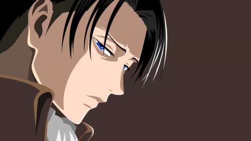 A minimalist, high-definition character portrait of Levi Ackerman from Attack on... free wallpaper
