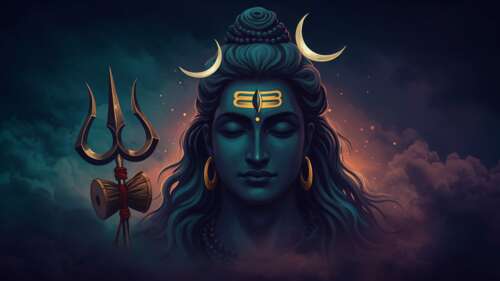 A serene depiction of Lord Shiva, the Hindu deity, in a state of profound meditation. Desktop wallpaper photo gallery download