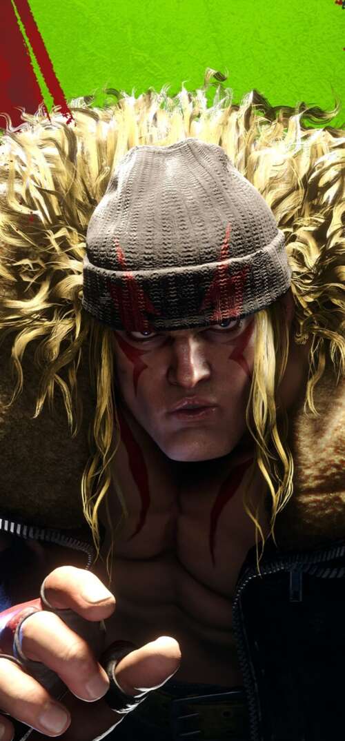 Ryu from Street Fighter 6 in a dynamic martial arts combat stance, featuring his... mobile wallpaper