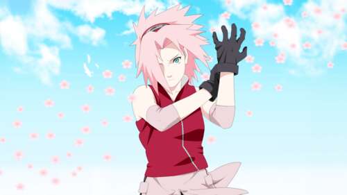 A highly detailed close-up of Sakura Haruno from the Naruto anime series. wallpaper download