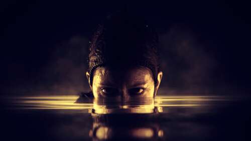 A cinematic and high-resolution close-up portrait of Senua from the video game Senua's... wallpaper
