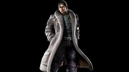 High-resolution 8K portrait of Sergei Dragunov from Tekken 8 on a black background Desktop free wallpaper