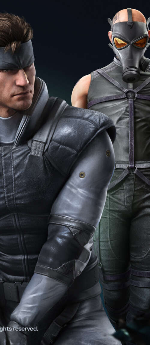 Solid Snake from Metal Gear Solid wearing detailed tactical gear in a gritty combat... wallpaper