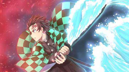 Detailed fan art of Tanjiro Kamado from Demon Slayer: Kimetsu no Yaiba featuring...