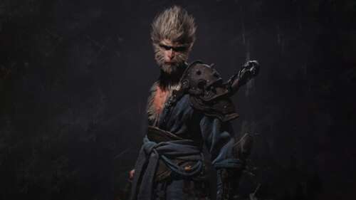 Cinematic portrait of The Destined One from the game Black Myth: Wukong against a... Desktop wallpaper images