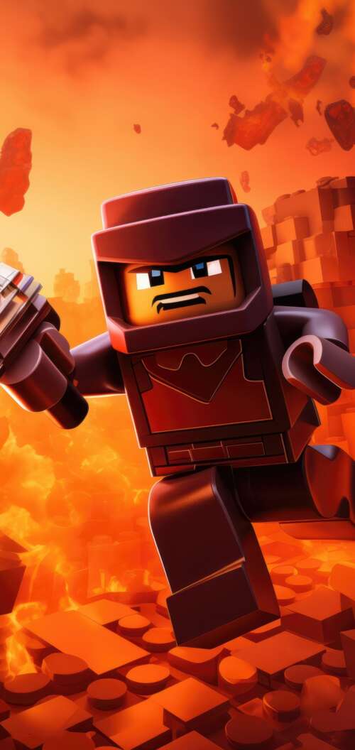 A colorful blocky character made of interlocking bricks in a Roblox and LEGO inspired... Oppo A6s free hd wallpapers